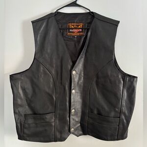 Milwaukee Classic Black Leather Motorcycle Vest